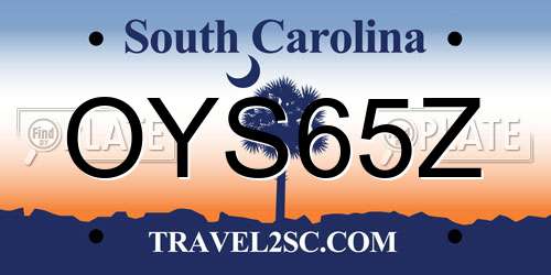 OYS65Z South Carolina License Plate