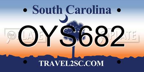 OYS682 South Carolina License Plate