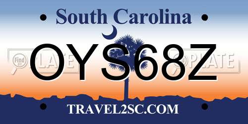 OYS68Z South Carolina License Plate