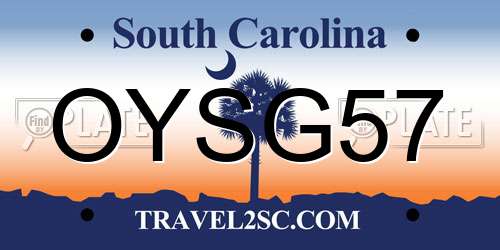 OYSG57 South Carolina License Plate