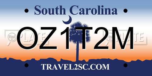 OZ1T2M South Carolina License Plate