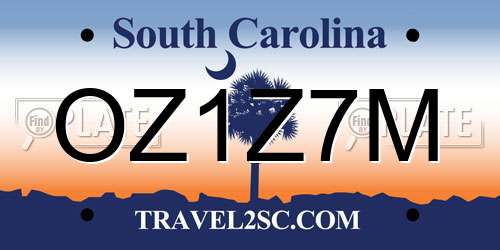 OZ1Z7M South Carolina License Plate