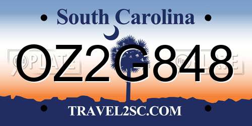 OZ2G848 South Carolina License Plate