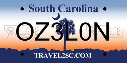 OZ3L0N South Carolina License Plate