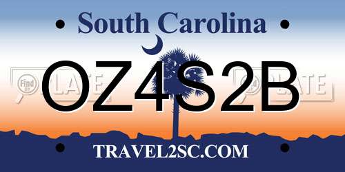 OZ4S2B South Carolina License Plate