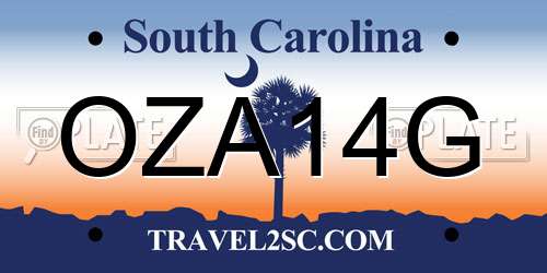 OZA14G South Carolina License Plate