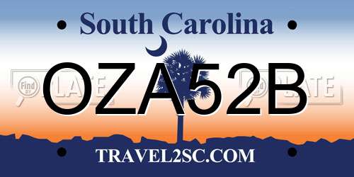 OZA52B South Carolina License Plate