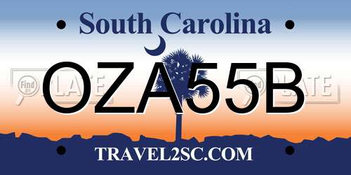 OZA55B South Carolina License Plate