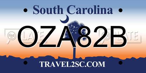 OZA82B South Carolina License Plate