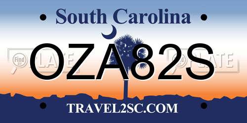 OZA82S South Carolina License Plate