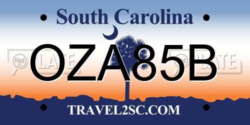 OZA85B South Carolina License Plate