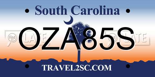 OZA85S South Carolina License Plate