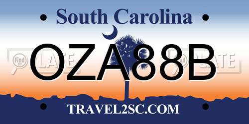 OZA88B South Carolina License Plate