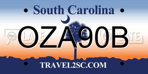 OZA90B South Carolina License Plate