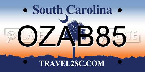 OZAB85 South Carolina License Plate