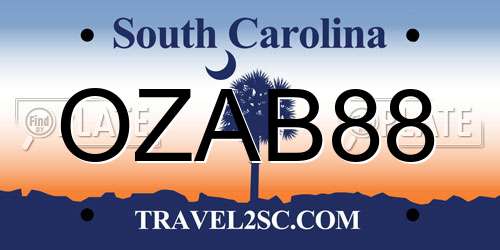 OZAB88 South Carolina License Plate
