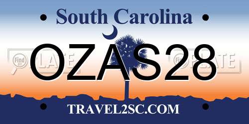OZAS28 South Carolina License Plate