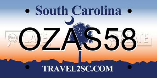 OZAS58 South Carolina License Plate