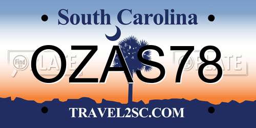 OZAS78 South Carolina License Plate