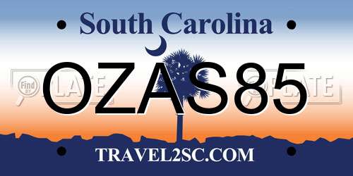 OZAS85 South Carolina License Plate
