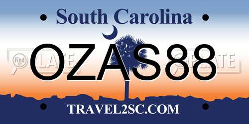 OZAS88 South Carolina License Plate
