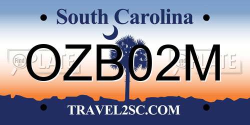 OZB02M South Carolina License Plate