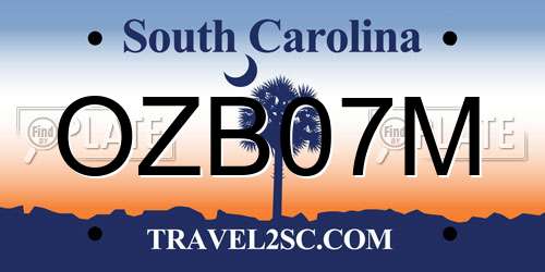 OZB07M South Carolina License Plate