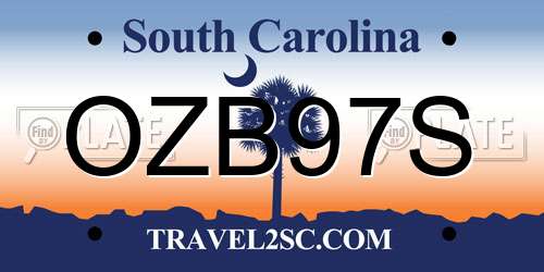 OZB97S South Carolina License Plate