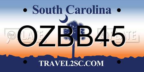 OZBB45 South Carolina License Plate