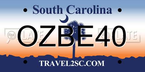 OZBE40 South Carolina License Plate