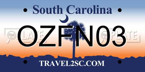 OZFN03 South Carolina License Plate