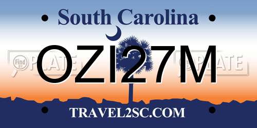OZI27M South Carolina License Plate