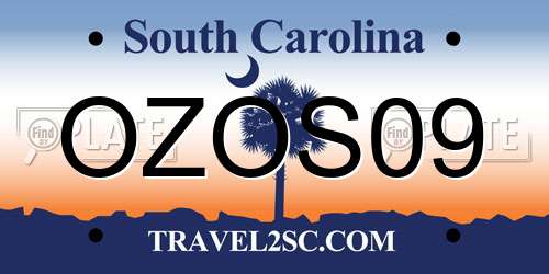 OZOS09 South Carolina License Plate