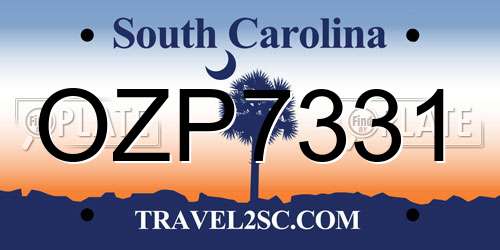 OZP7331 South Carolina License Plate