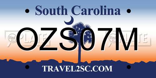 OZS07M South Carolina License Plate