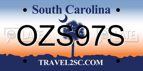 OZS97S South Carolina License Plate