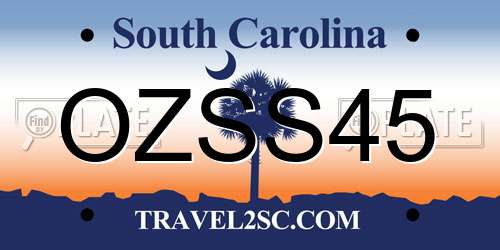 OZSS45 South Carolina License Plate