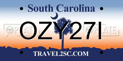OZY27I South Carolina License Plate