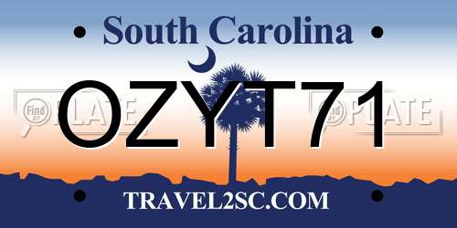 OZYT71 South Carolina License Plate