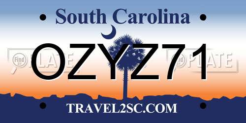 OZYZ71 South Carolina License Plate