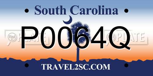 P0064Q South Carolina License Plate