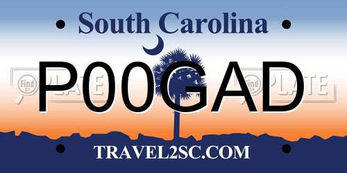 P00GAD South Carolina License Plate