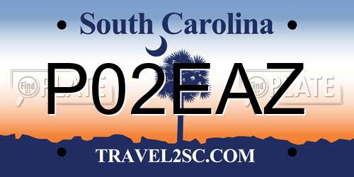 P02EAZ South Carolina License Plate