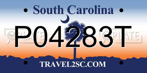 P04283T South Carolina License Plate