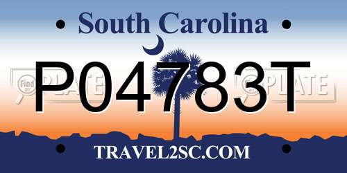 P04783T South Carolina License Plate