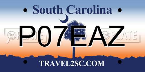 P07EAZ South Carolina License Plate