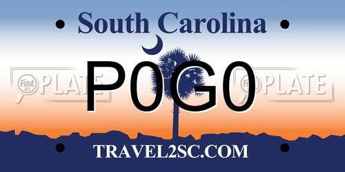 P0G0 South Carolina License Plate