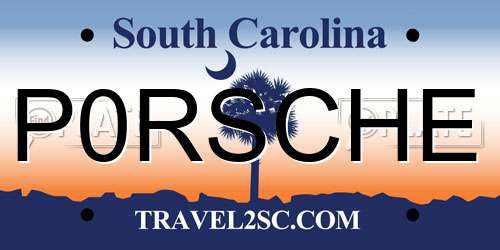P0RSCHE South Carolina License Plate