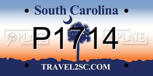 P1714 South Carolina License Plate