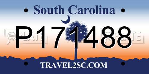 P171488 South Carolina License Plate